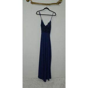 Lulu’s Dress Madalyn Navy Blue Maxi Dress Size X-Small